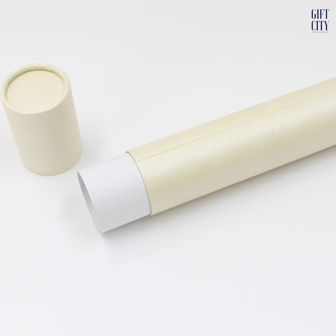 Cream Paper Document Storage Tube 4.2cm x 25cm | Document Organizer