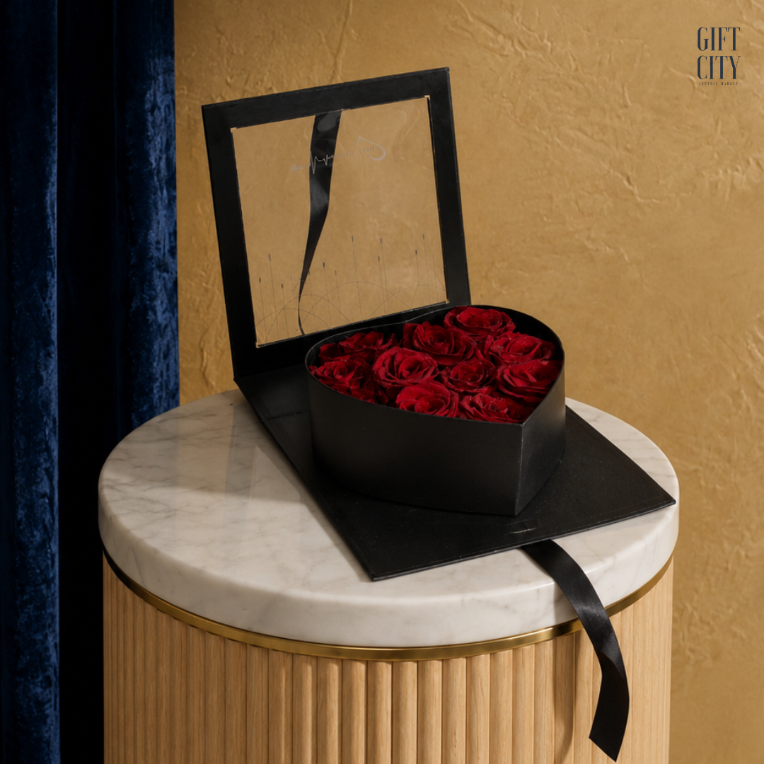 Luxury Red Roses Heart Gift Box for Valentine's Day & Anniversaries