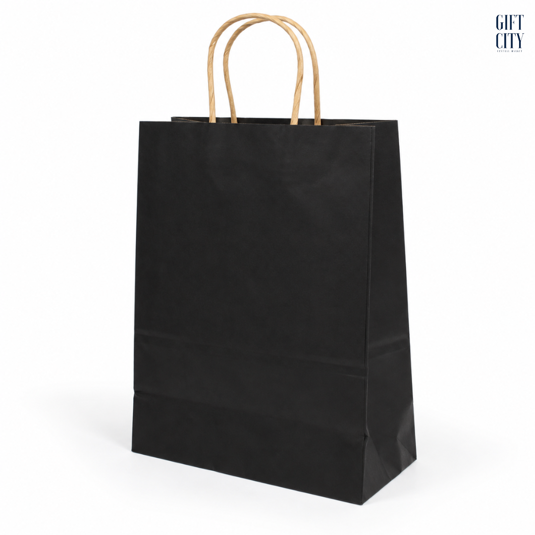 Plain Paper Bag with Brown Twisted Handle 36×33cm | 12 Pc Pack