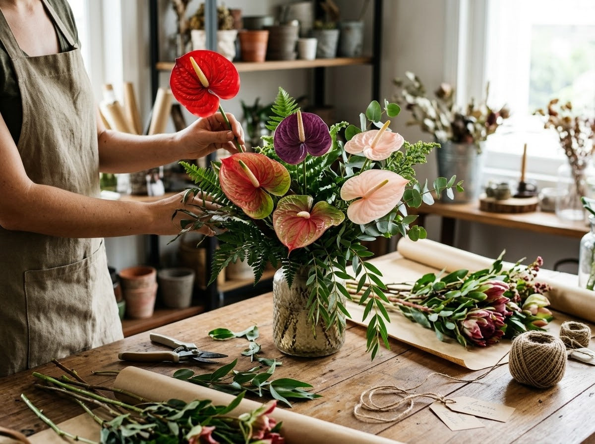 Artificial Anthurium Flower Stem | Realistic Silk Flower for Décor & Weddings