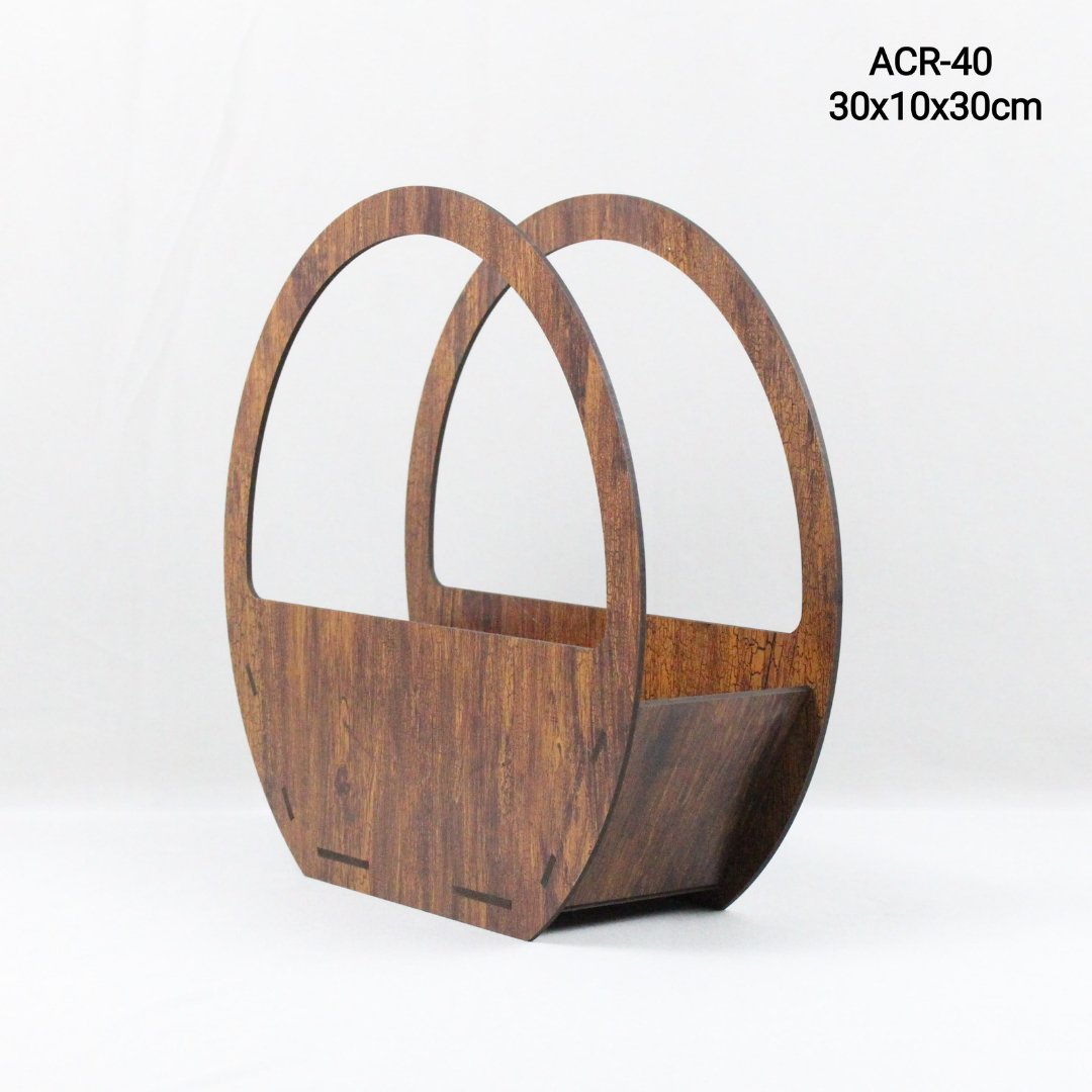 Wood Stand with Handle | Flower Arrangement | Centerpiece