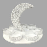 Elegant Moon and Star Serving Tray Set Decorative Moon and Star Tray Metal Serving Tray for Parties Moon and star serving tray Elegant serving tray set Decorative dessert tray