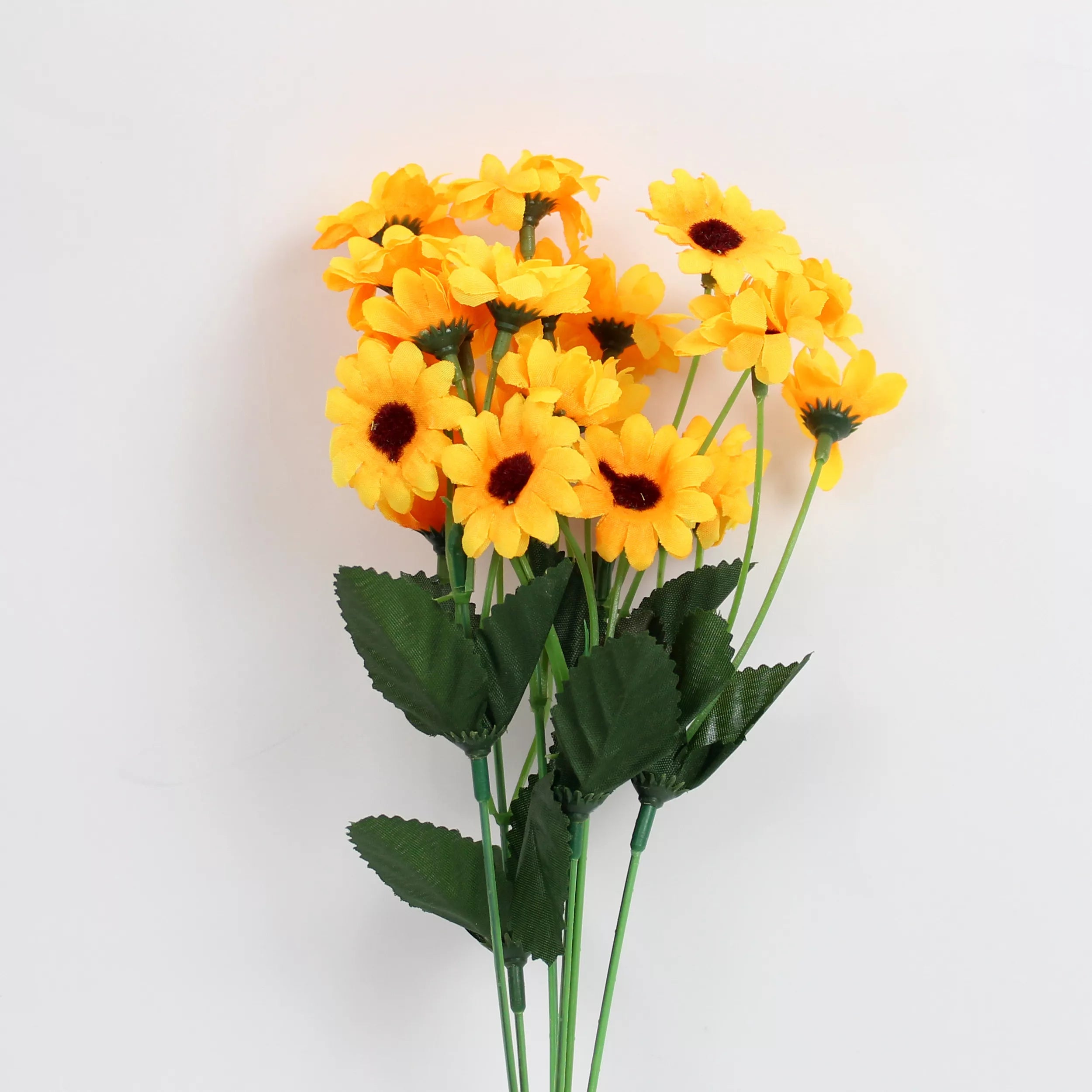 artificial sunflower small, mini silk sunflower, realistic faux sunflower, small sunflower decoration, yellow sunflower artificial flower