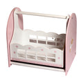 Baby Shower Gift Basket Stand in pink and white Adorable party gift basket holder Pink and white baby shower decor stand Elegant gift basket stand for baby showers Sturdy and charming baby shower gift basket holder