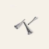 Cream icing piping nozzle set 3 PC, stainless steel long puff nozzles, cake decorating tips, durable piping nozzles, versatile icing tips