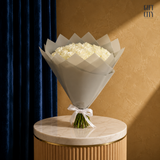 Arctic Elegance | Premium White Rose Bouquet