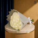 Arctic Elegance | Premium White Rose Bouquet