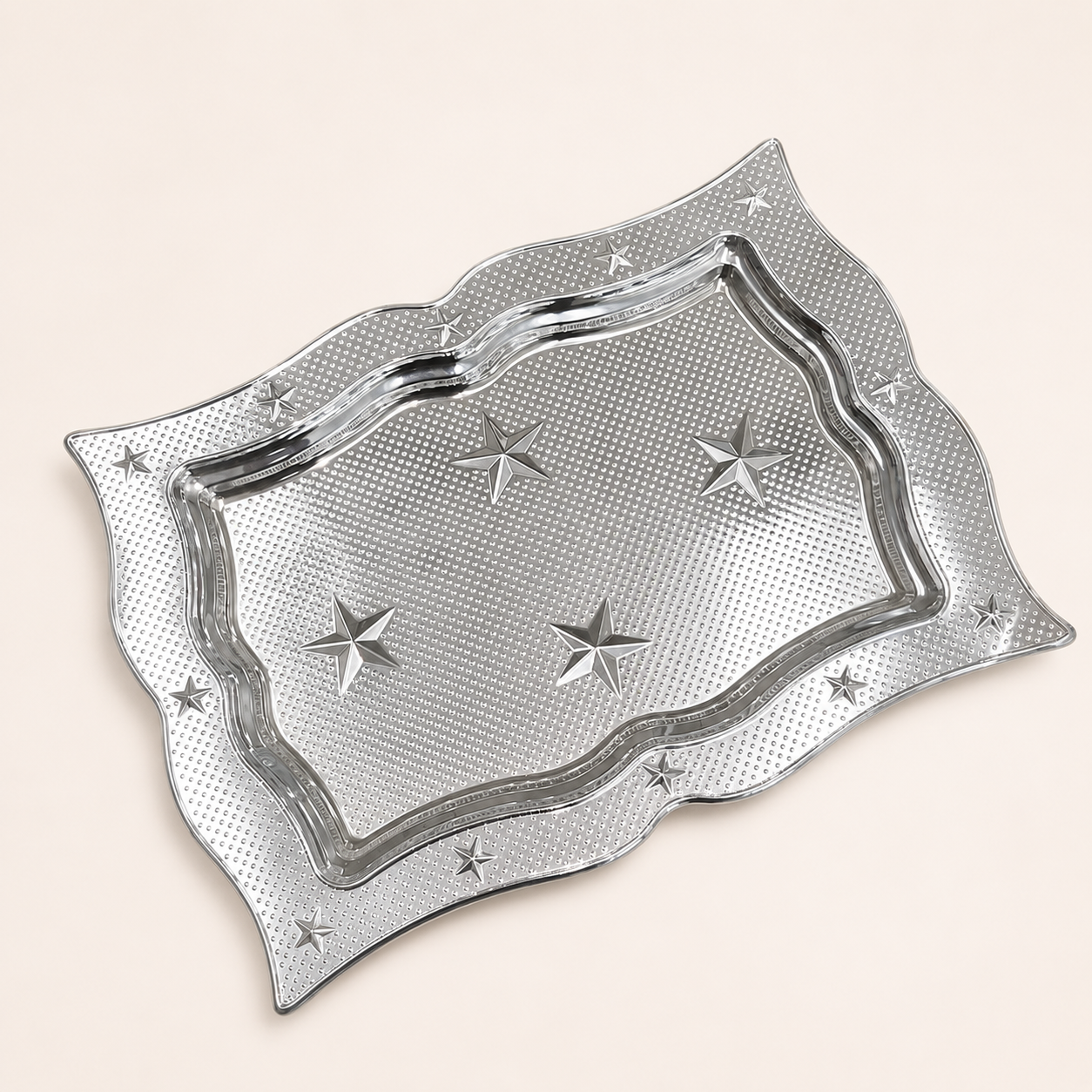 Vintage-Style Metallic Serving Tray | Decorative Table Accent