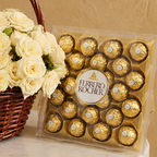 Luxury Cream Rose Bouquet with Ferrero Rocher Chocolates