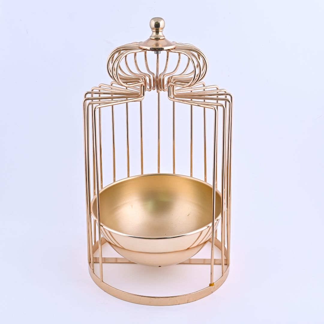 Gold Vase with Candle Holder - 1 pc