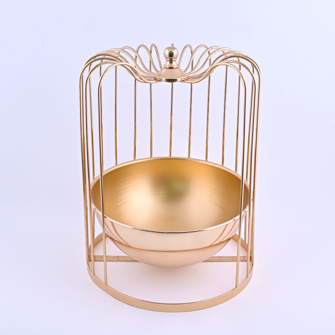 Gold Vase with Candle Holder - 1 pc