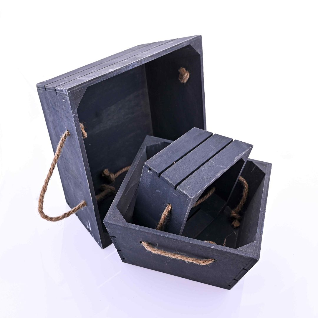 Wood Square Tray - 3 pcs/set