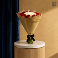 The Gilded Crown | White & Red Rose Halo Bouquet