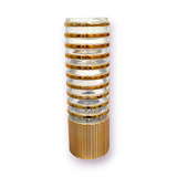 Golden line 10-line glass vase 12x40cm, tall flower vase with gold accents, luxury glass vase for décor, decorative golden striped vase