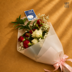 The Birthday Wishes | Frosted Red & White Rose Bouquet