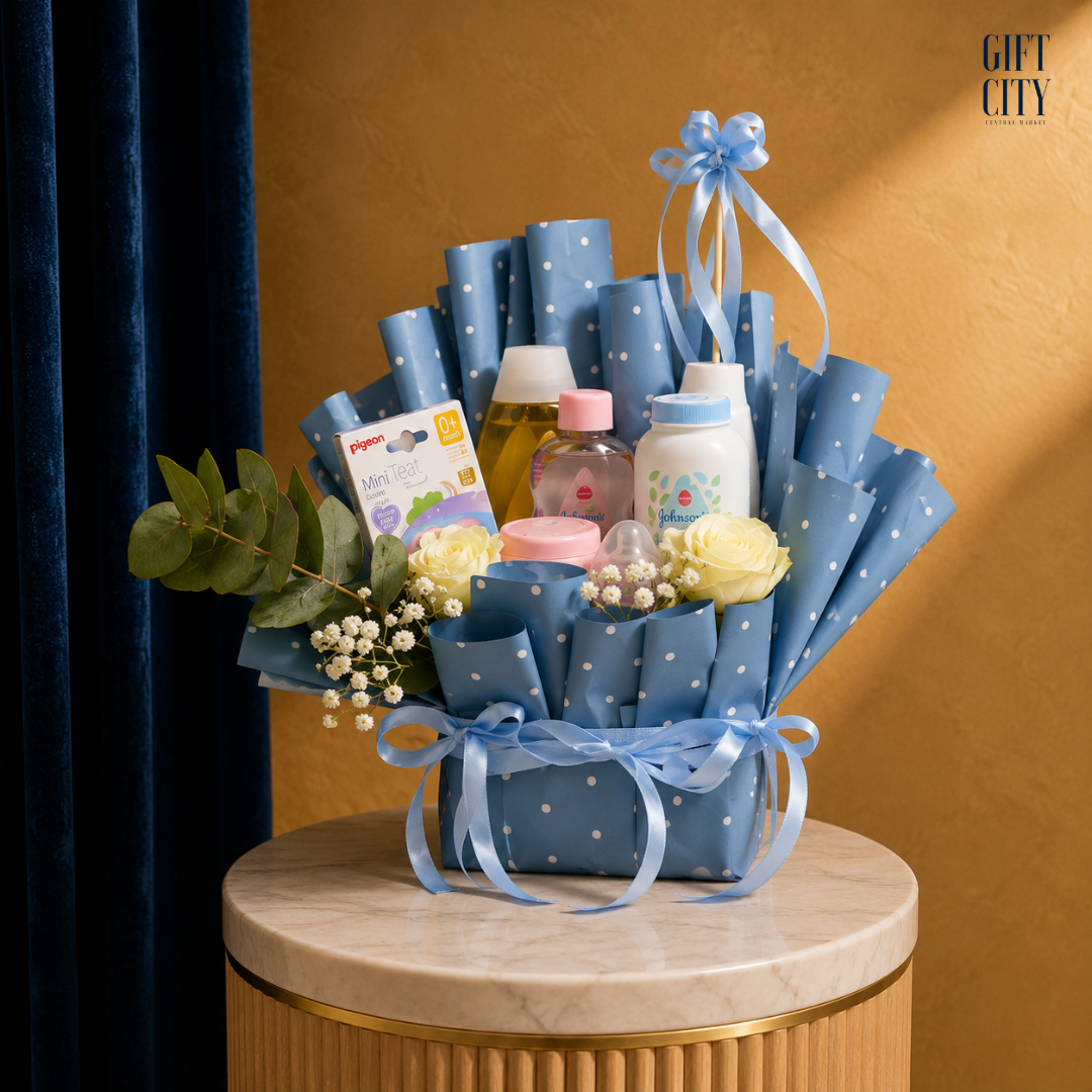 The Prince | Baby Boy Essentials Bouquet