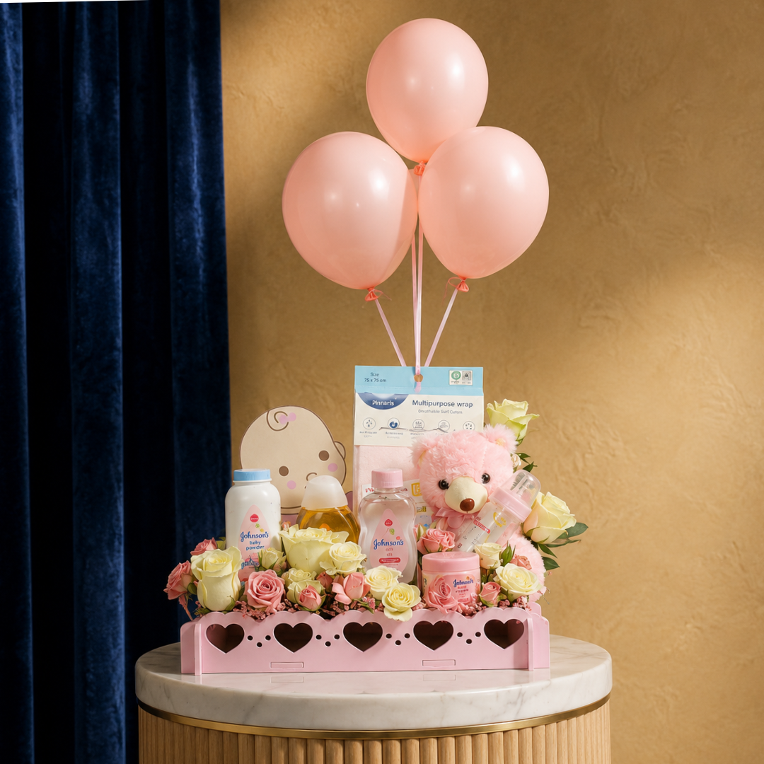 The Sweetheart Tray | Baby Girl Newborn Hamper
