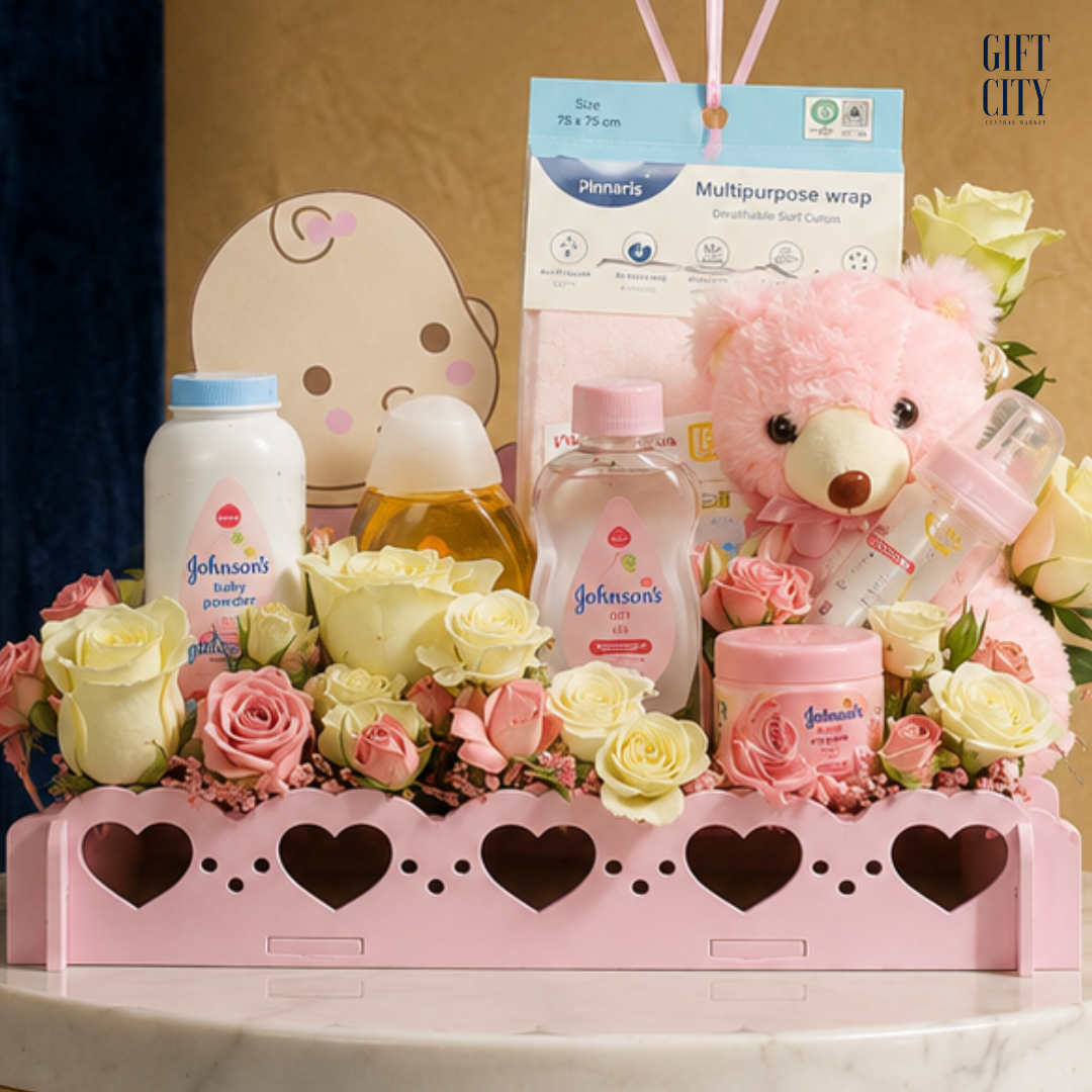 The Sweetheart Tray | Baby Girl Newborn Hamper