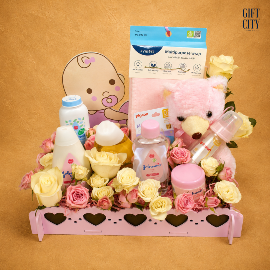 The Sweetheart Tray | Baby Girl Newborn Hamper