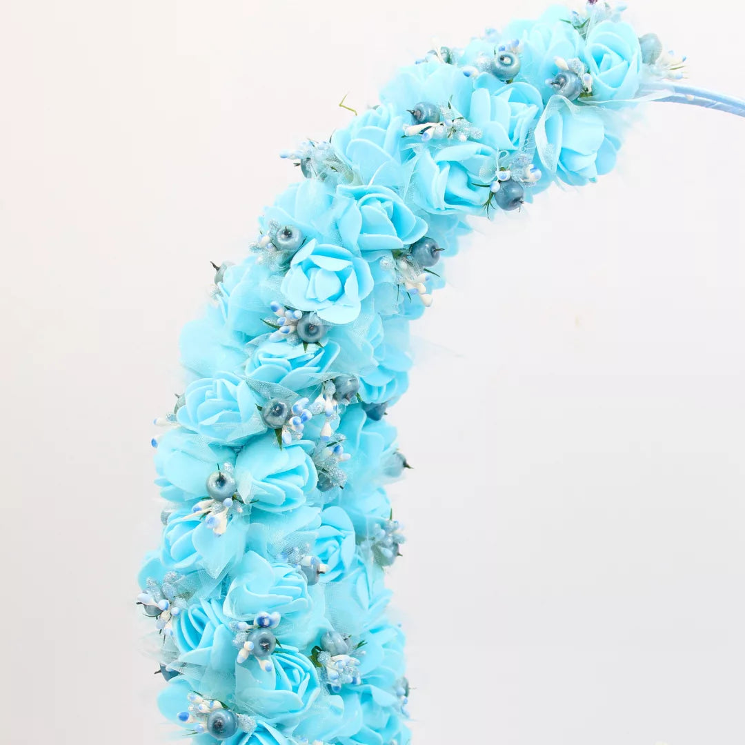 Sweet Cradle Candy Display blue basket, baby shower candy basket décor, blue baby cradle basket with foam flowers, newborn candy display