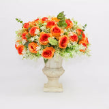 artificial flower arrangement in polyresin vase decorative artificial flowers for home polyresin vase flower arrangement table decor artificial flower display
