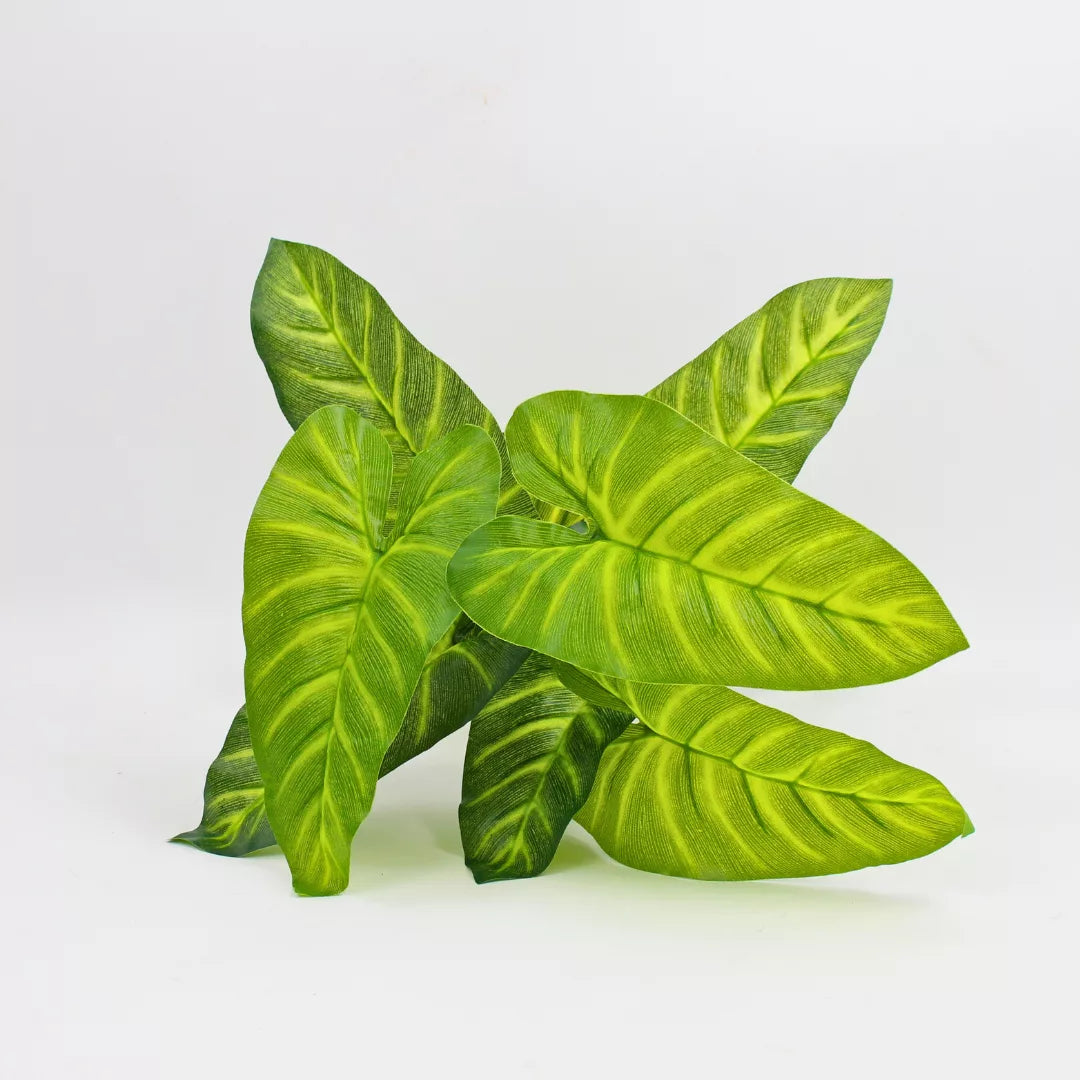 artificial alocasia plant, fake alocasia plant, artificial indoor plant, home decor greenery, artificial plant without pot, tropical artificial plant