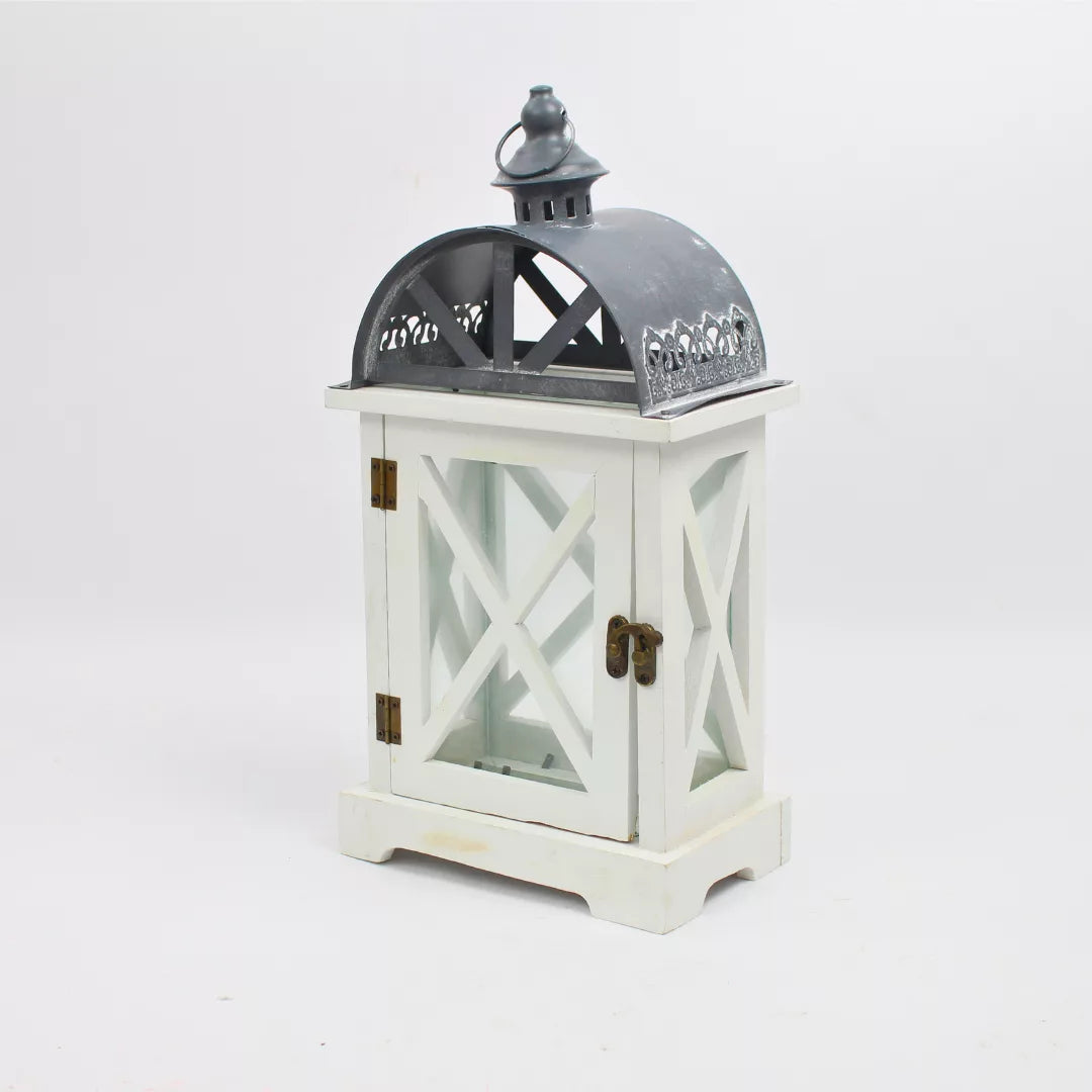 white wooden lantern, candle holder lantern, wood lantern decor, home decor lantern, festive lantern, wedding lantern decor