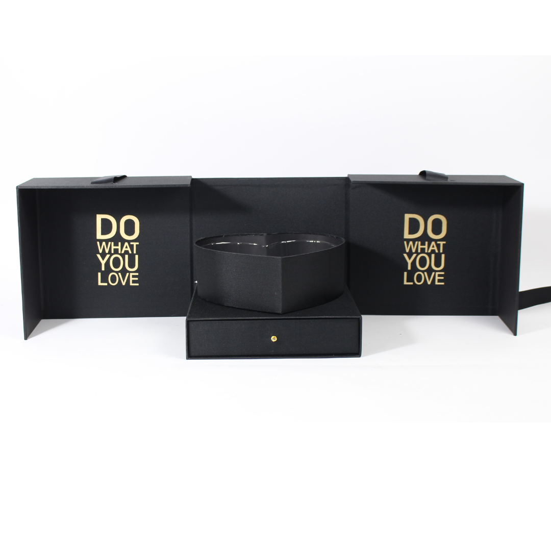 Do What You Love – Premium Black Square Box with Heart-Shaped Container
