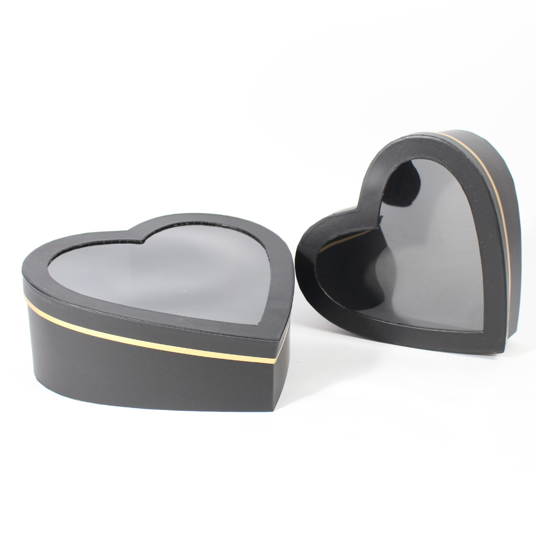 Heart Shaped 2-Piece Gift Box Set with Transparent Top