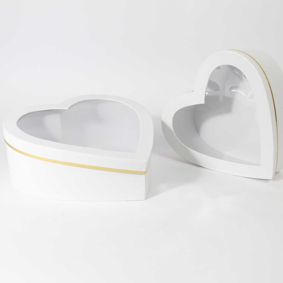 Heart Shaped 2-Piece Gift Box Set with Transparent Top