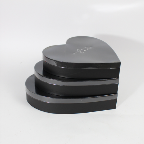 3-Piece Heart-Shaped Gift Box Set with Clear Lids