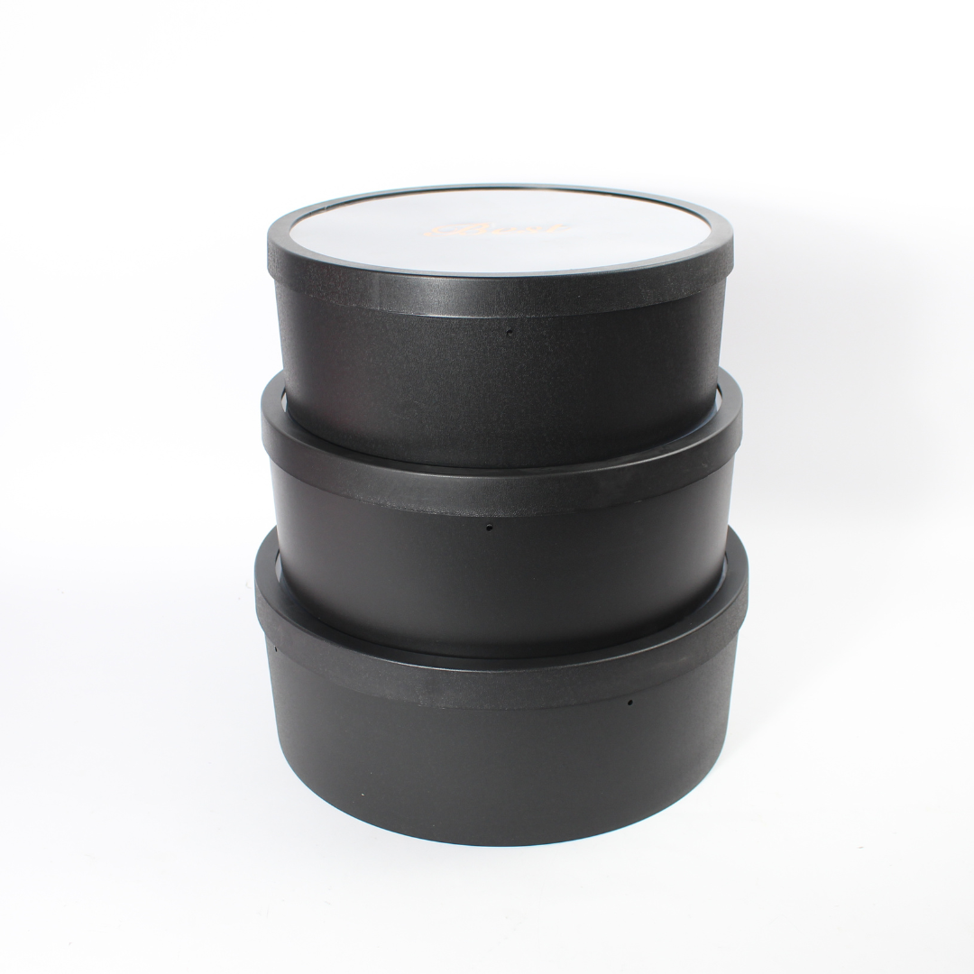 3-Piece Round-Shaped PVC Box Set with Transparent Lids | Gift Packaging