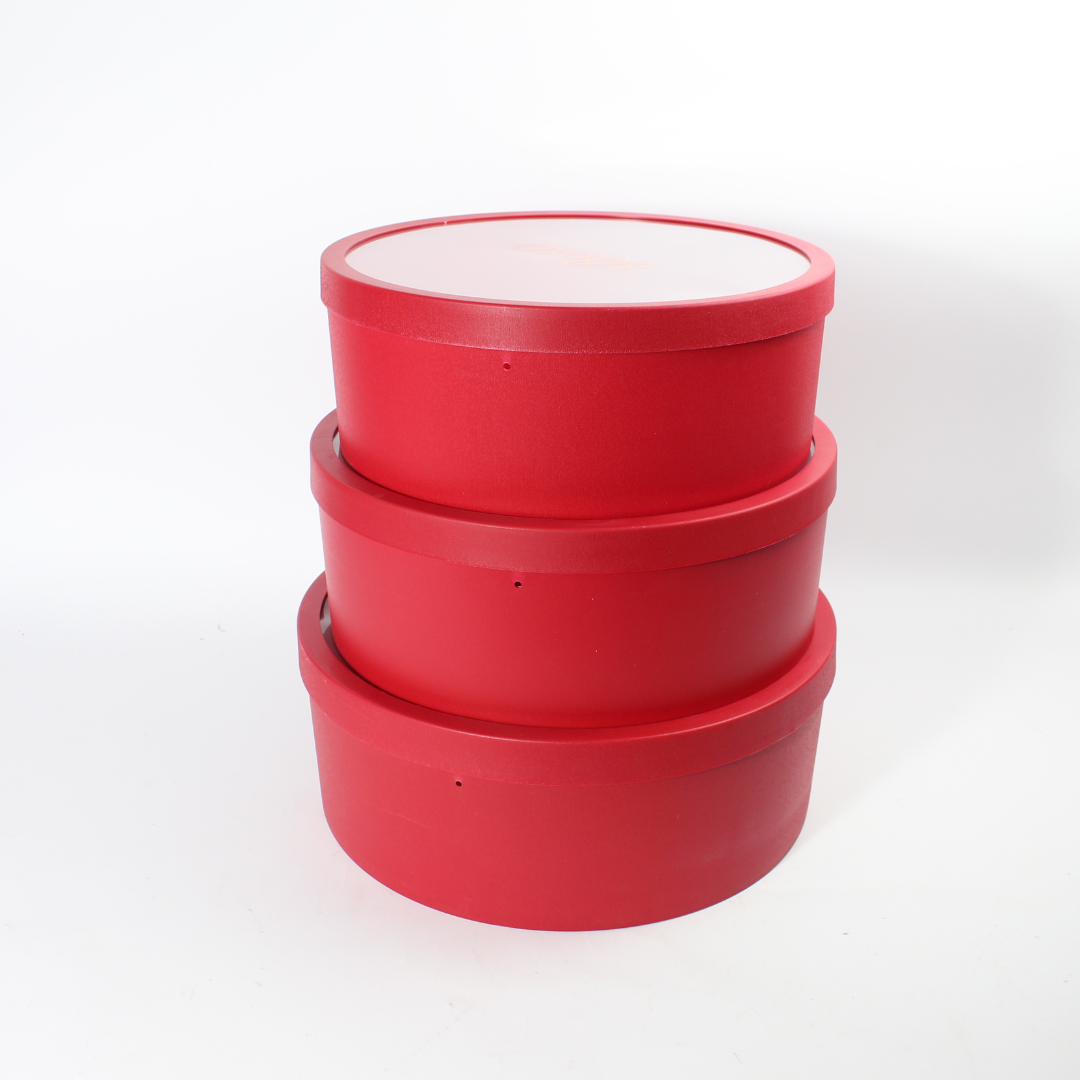 3-Piece Round-Shaped PVC Box Set with Transparent Lids | Gift Packaging