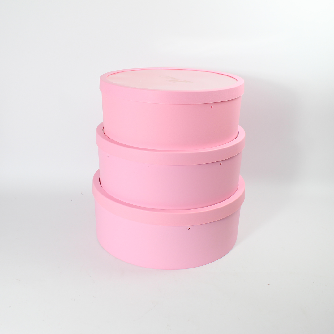 3-Piece Round-Shaped PVC Box Set with Transparent Lids | Gift Packaging