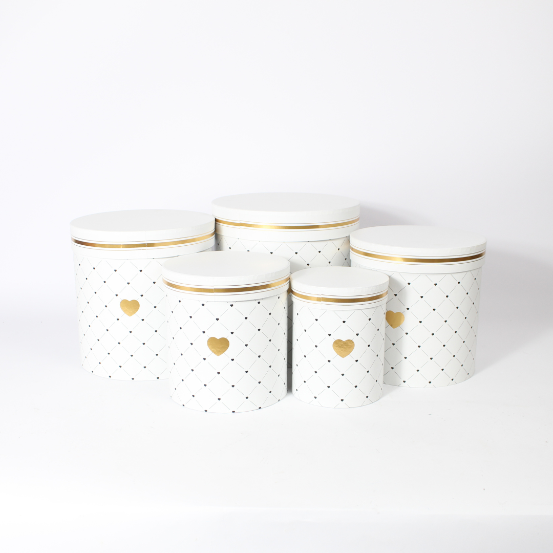 5-Piece Cylindrical Cardboard Gift Box Set | Elegant Gift Packaging