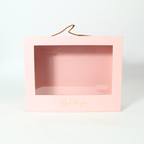 Foldable Square Box with Handle and Transparent Lid | Convenient Gift Packaging