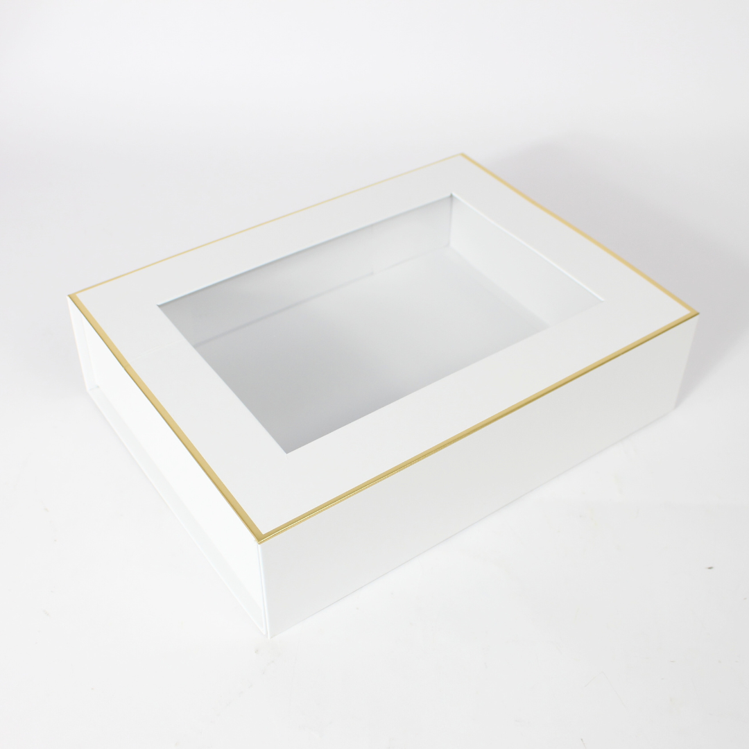 Foldable Square Box with Transparent Lid | Reusable Gift Packaging