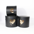 3-Piece Round Floral Gift Box Set with Gold Foil “Love You” Branding | Luxury Gift Packaging