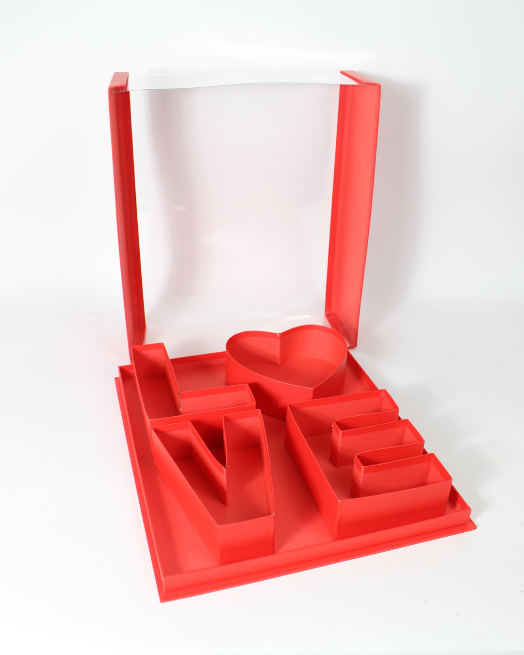 Love Sign Flower and Candy Arrangement with Transparent Lid | Romantic Gift