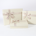 Premium 3-Piece Ready-Made Empty Gift Box Set with Ribbon Bow | Elegant Gift Packaging