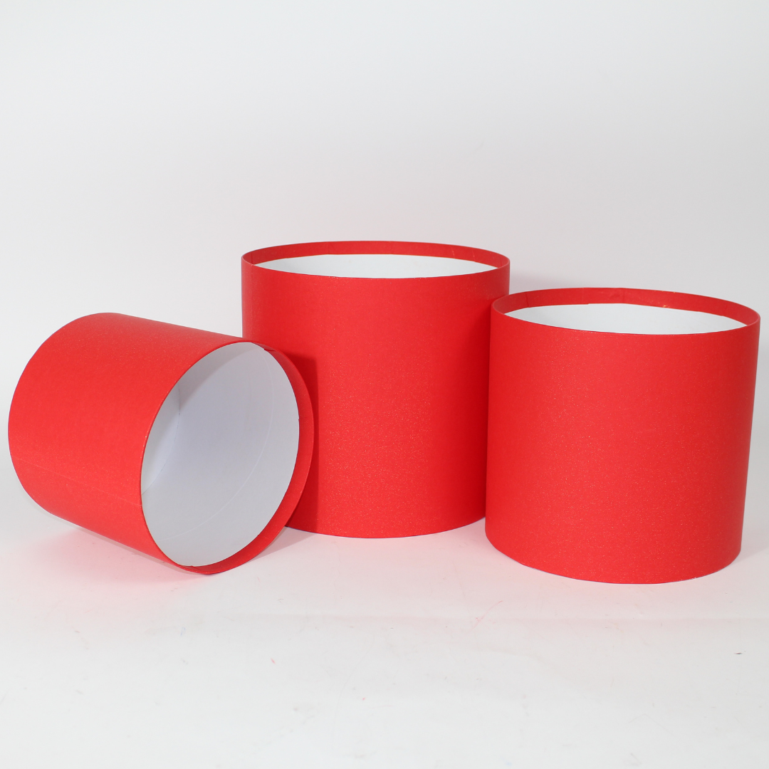 3-Piece Tall Round Boxes Without Lid for Gift Hamper and Flower Arrangement