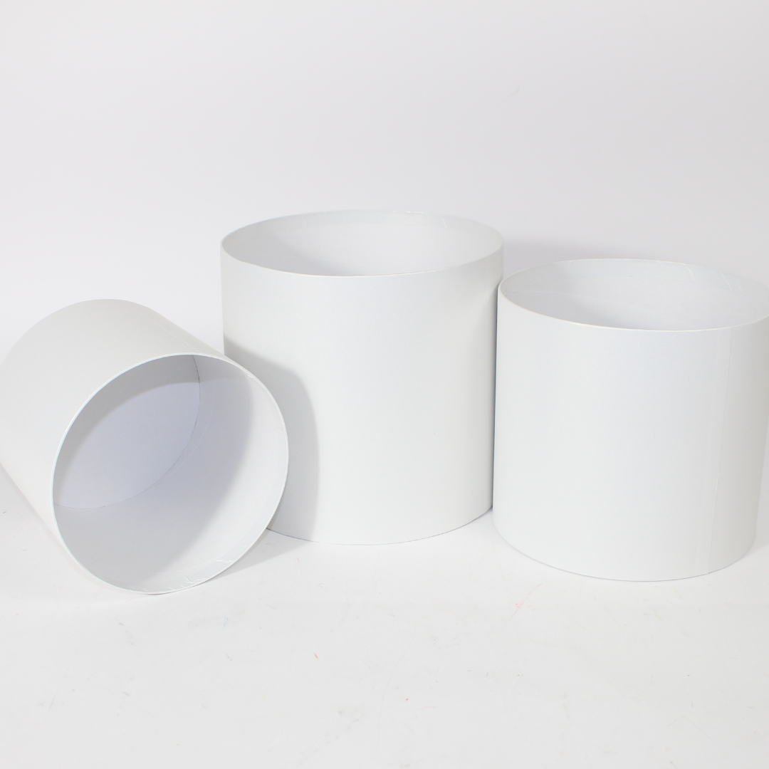 3-Piece Tall Round Boxes Without Lid for Gift Hamper and Flower Arrangement
