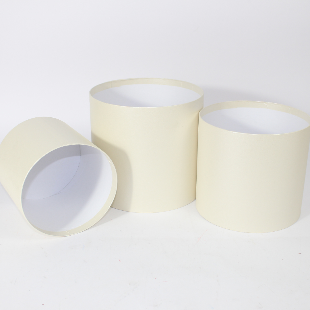 3-Piece Tall Round Boxes Without Lid for Gift Hamper and Flower Arrangement