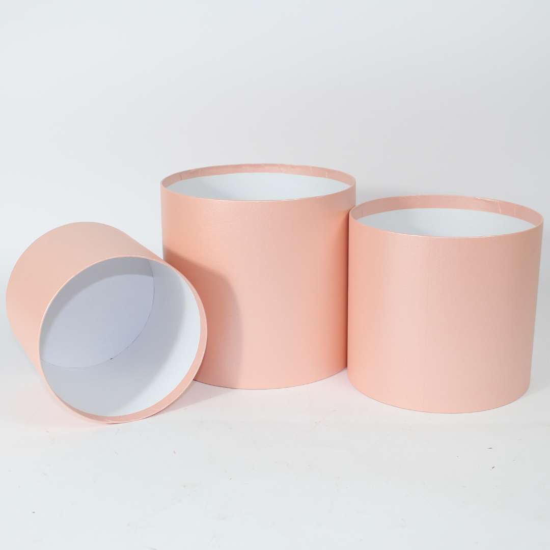 3-Piece Tall Round Boxes Without Lid for Gift Hamper and Flower Arrangement