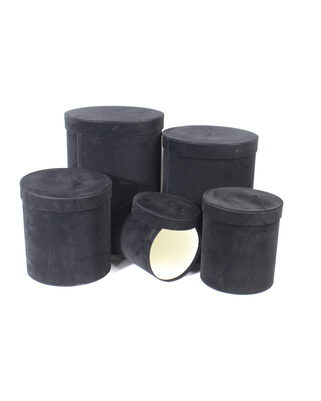 5-Piece Velvet or Suede Hat Box Set | Luxury Gift Packaging