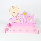 Pink and Blue Wooden Baby Shower Decorative Tray | Party Décor