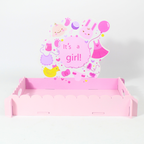 Pink and Blue Wooden Baby Shower Decorative Tray | Party Décor