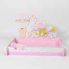 Pink and Blue Wooden Baby Shower Decorative Tray | Party Décor