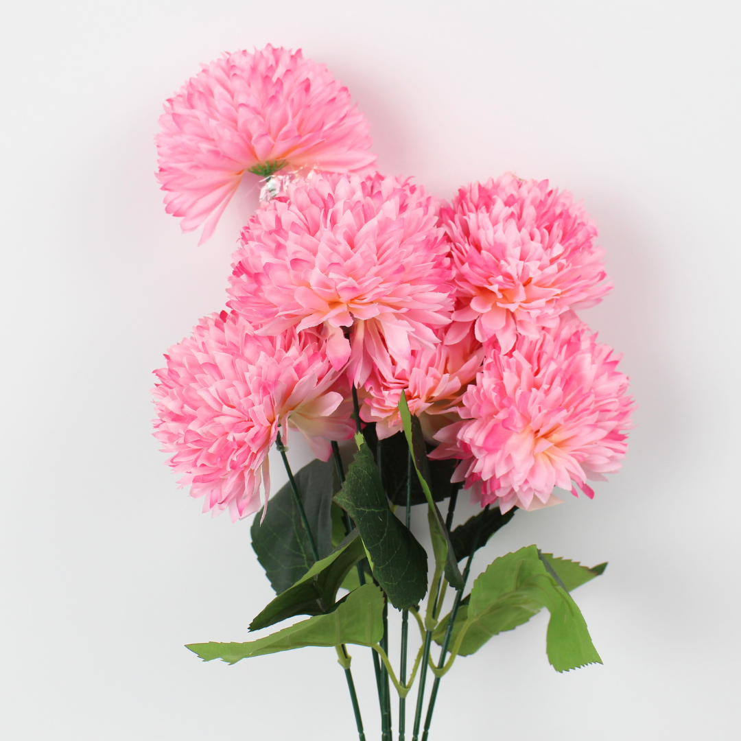 Artificial Chrysanthemum Ball Flower 7 Head Bunch | Realistic Faux Flowers