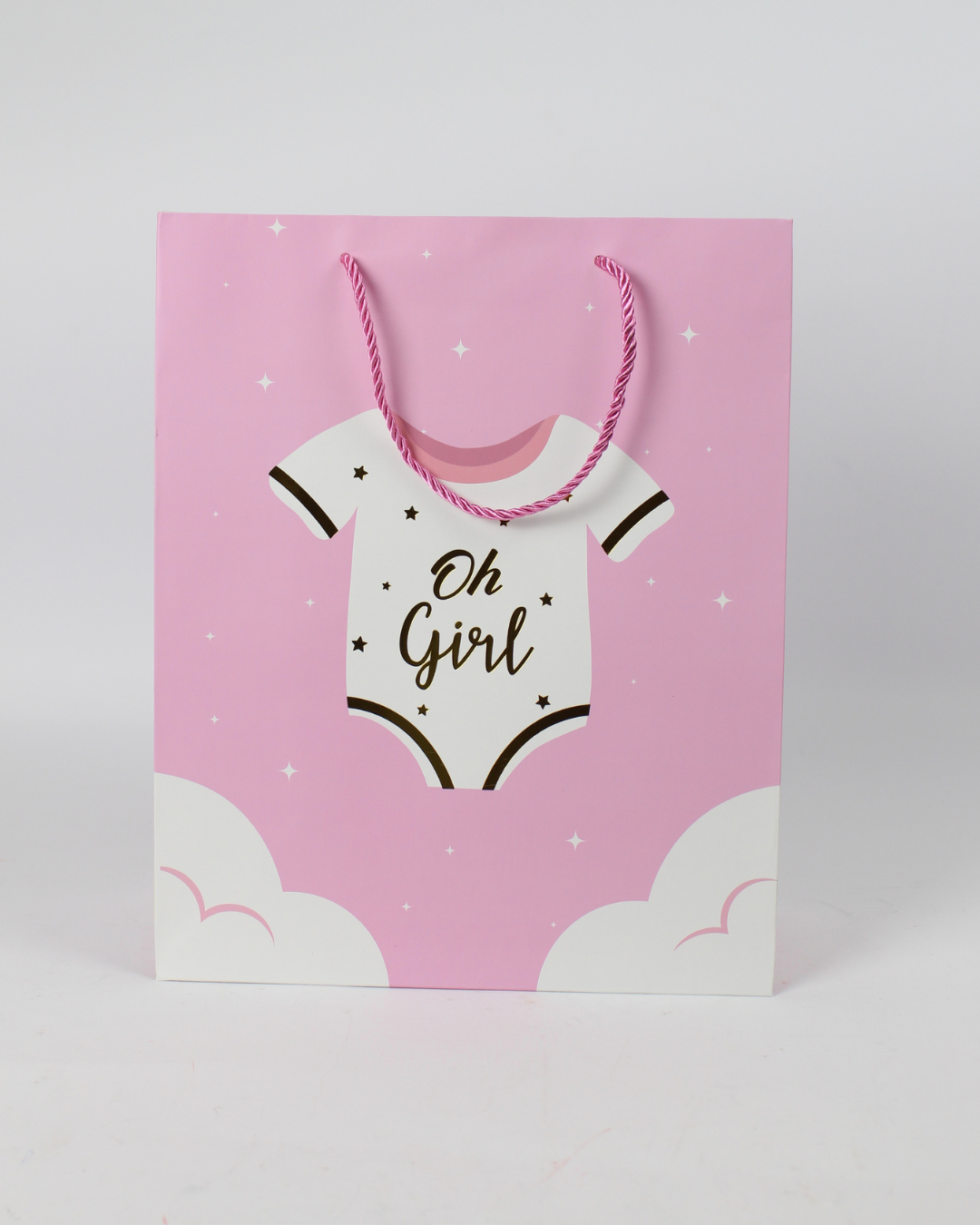 “Oh Girl & Oh Boy” Paper Bag with Handle | Baby Shower Gift Bags – 12pcs